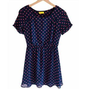 Nordstroms - Dee Elle Navy Blue Polka Dot Short Dress